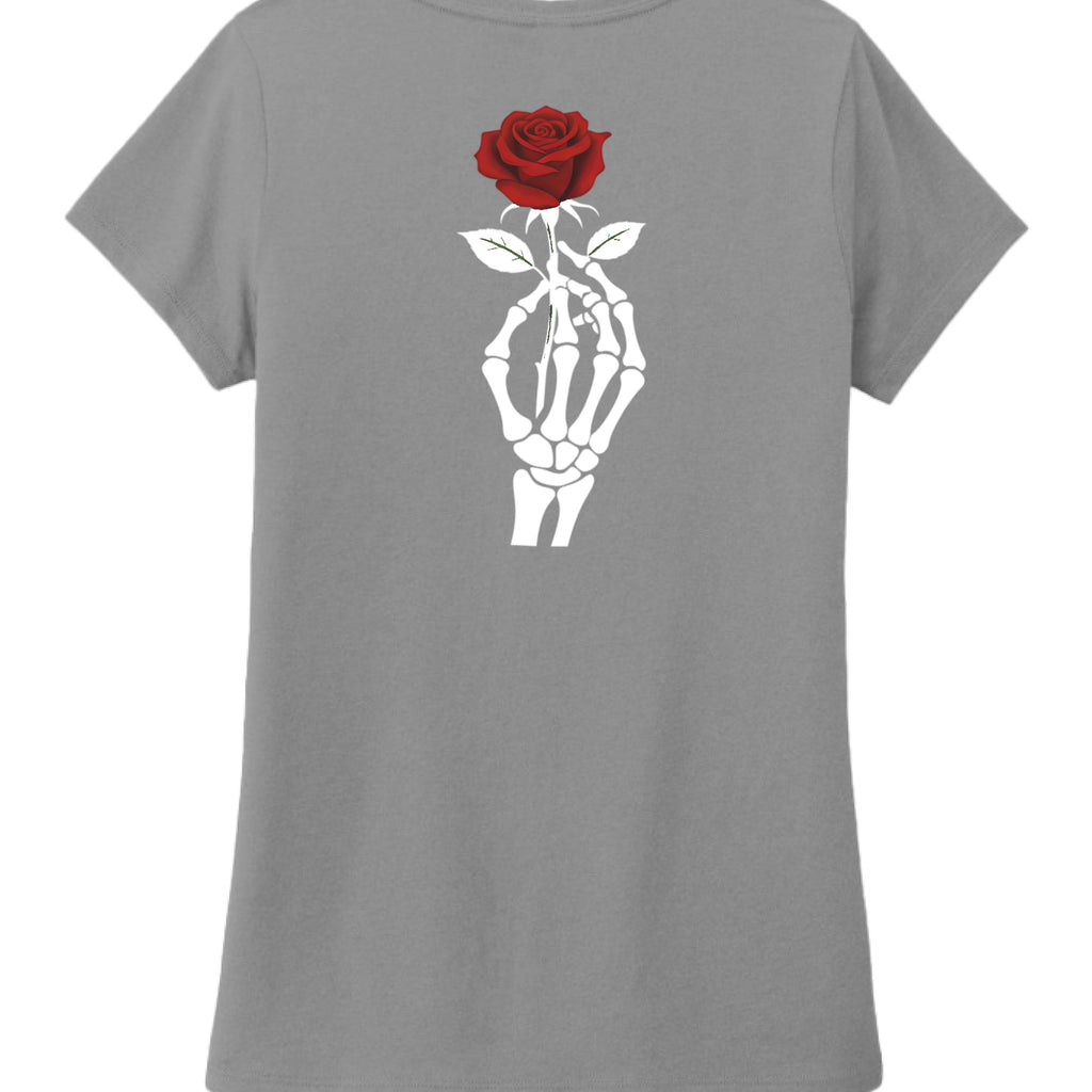 Death rose vneck - VEJ Sports Assemblage presents WEAR YOUR WORDS