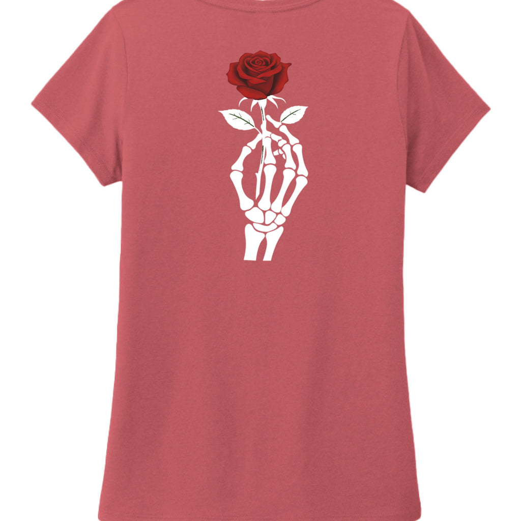 Death rose vneck - VEJ Sports Assemblage presents WEAR YOUR WORDS