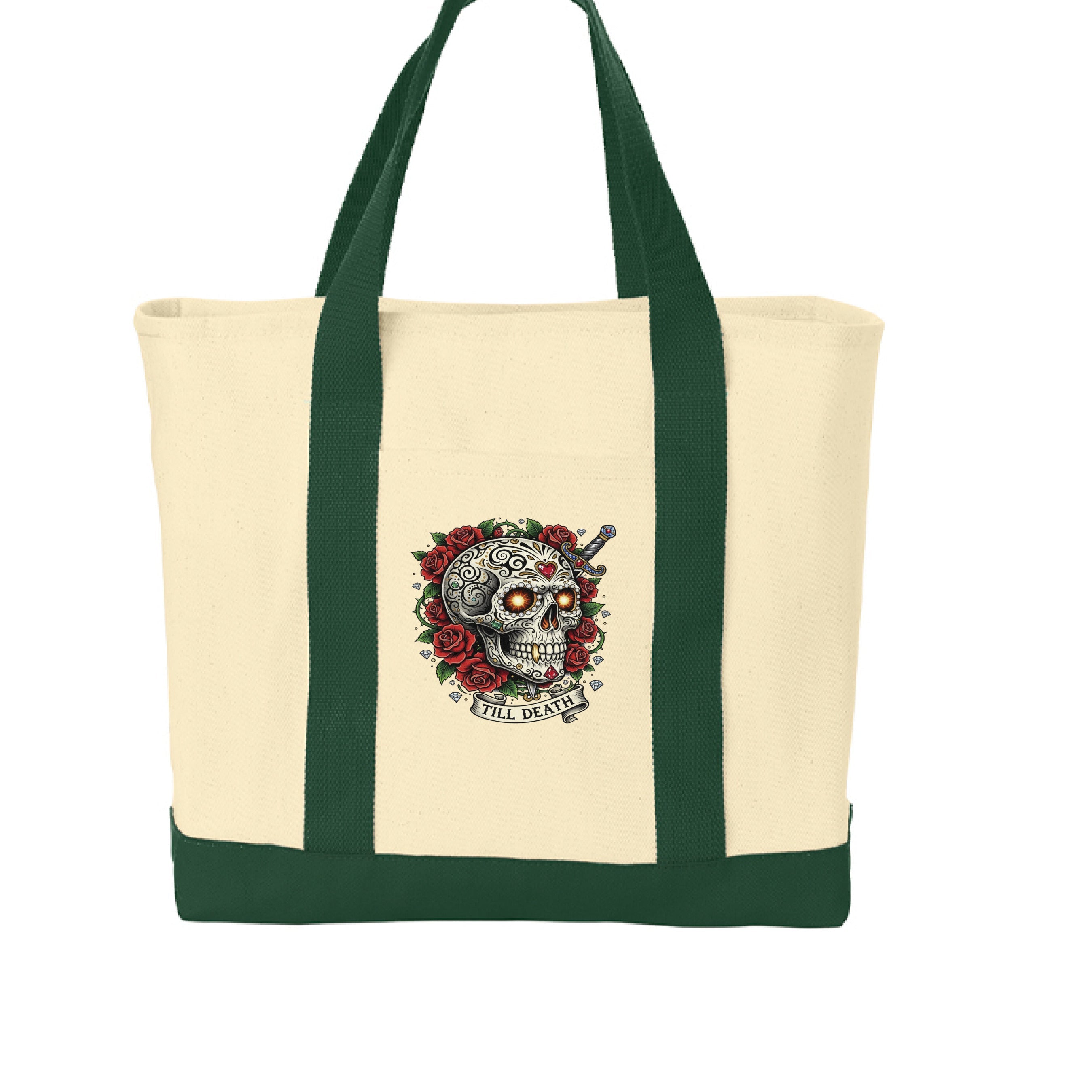 skull tote - VEJ Sports Assemblage presents WEAR YOUR WORDS