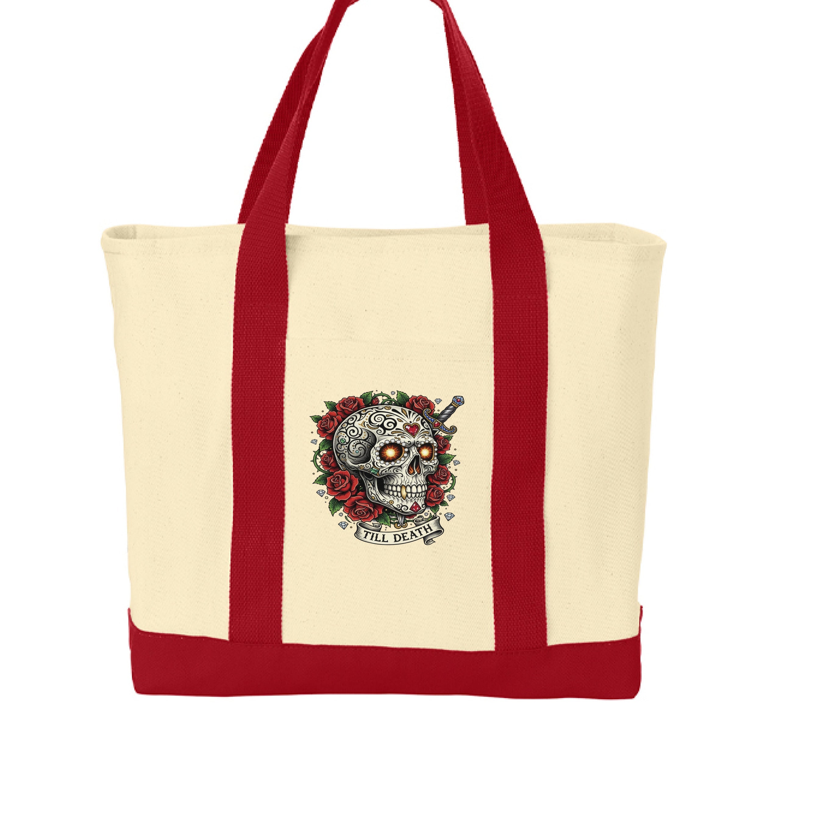 skull tote - VEJ Sports Assemblage presents WEAR YOUR WORDS